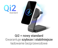 Silver Monkey Alu MagCharger Qi2 3in1 czarna - 1328385 - zdjęcie 5